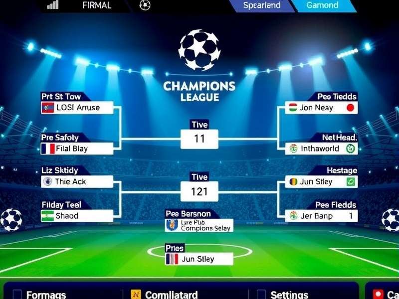 UEFA Champions League trophy shining under stadium lights