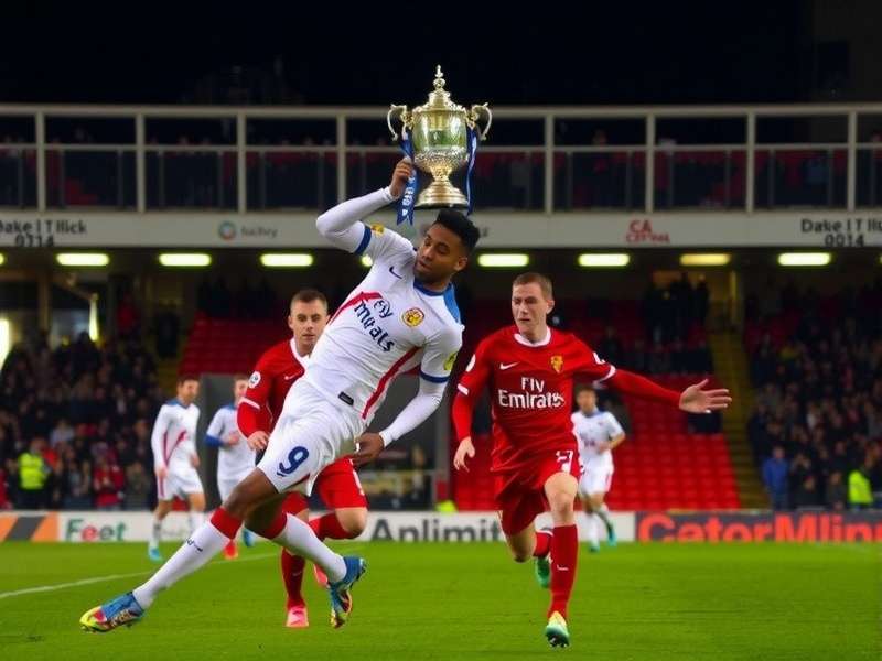 The Carling Cup trophy shining under stadium lights