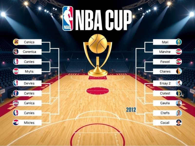 Dynamic visualization of an NBA tournament bracket with team matchups