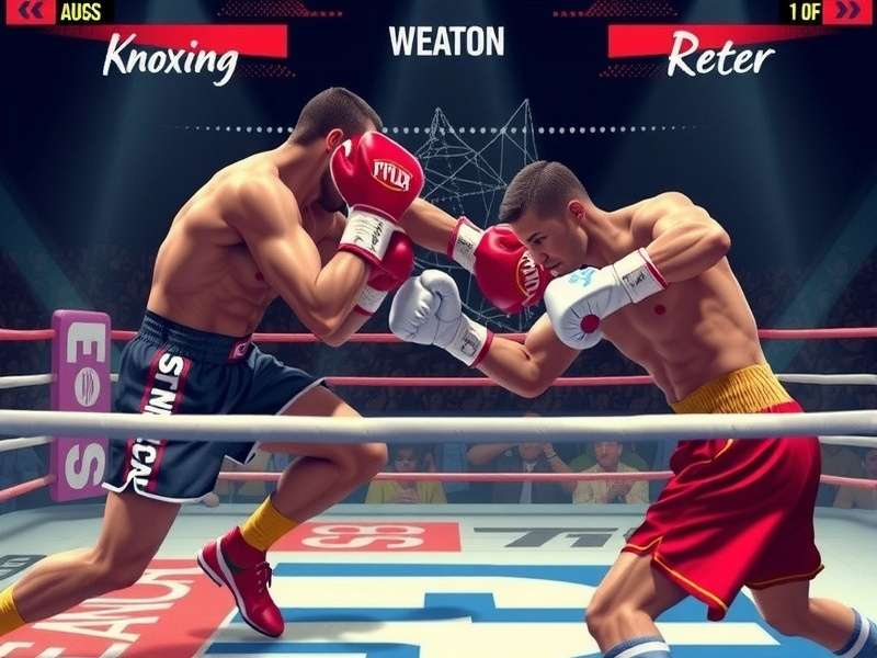 A boxer celebrating a knockout victory in the ring