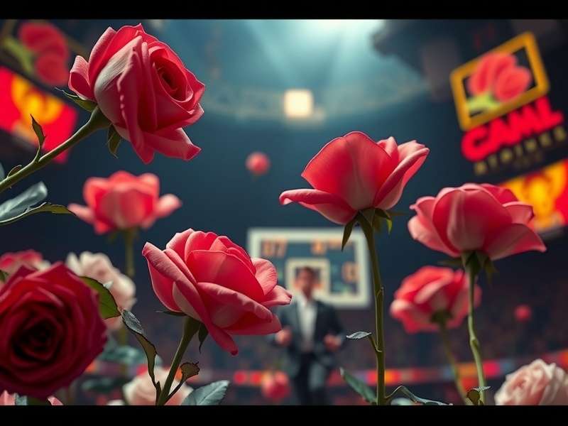 Demonstration of proper pruning technique on a vibrant red Knockout Rose bush
