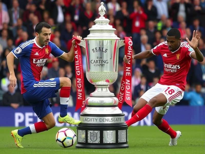 Football match in progress under floodlights
