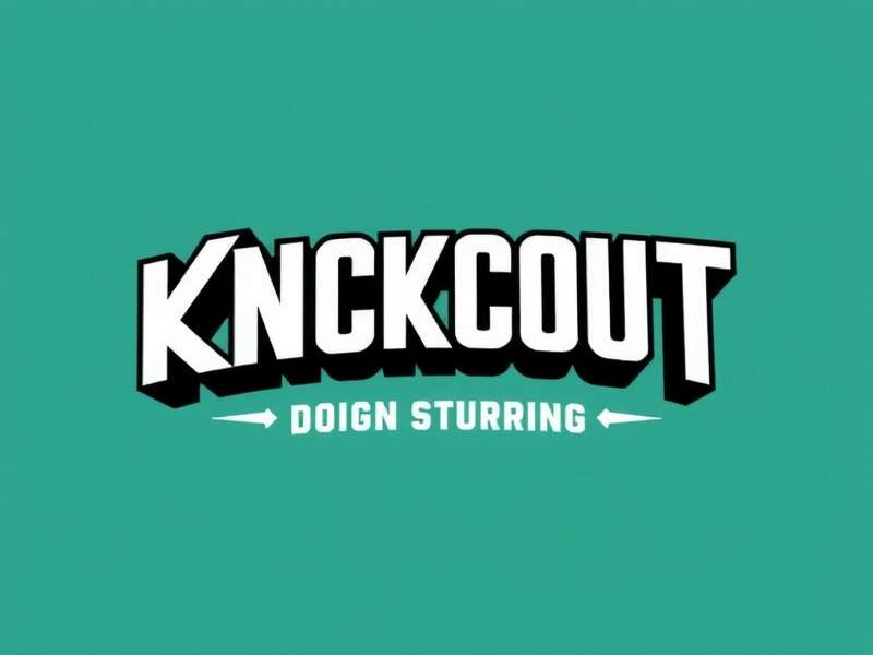 Knockout Font design showcase on a digital screen
