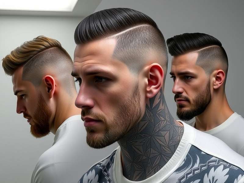 Modern knockout haircut for men with sharp fade and textured top