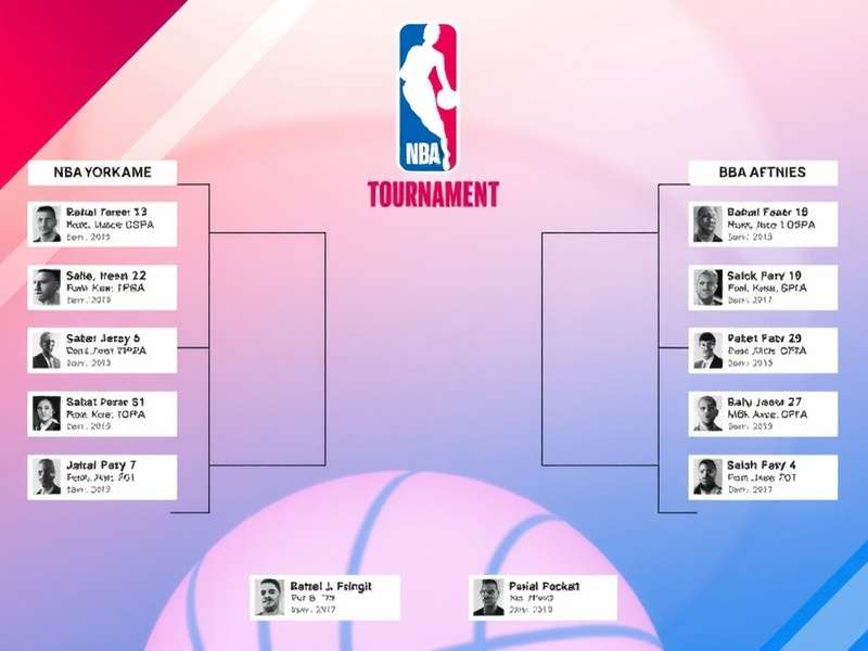 NBA Playoff bracket visualization on a court
