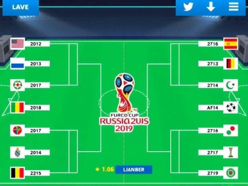 Visual representation of a World Cup knockout bracket showing match connections
