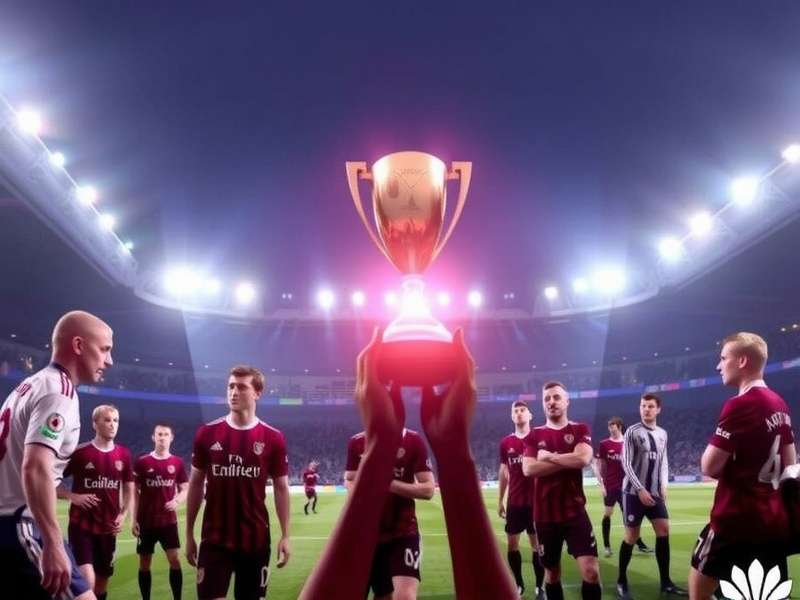 Carling Knockout Cup trophy and stadium atmosphere with Indian flag