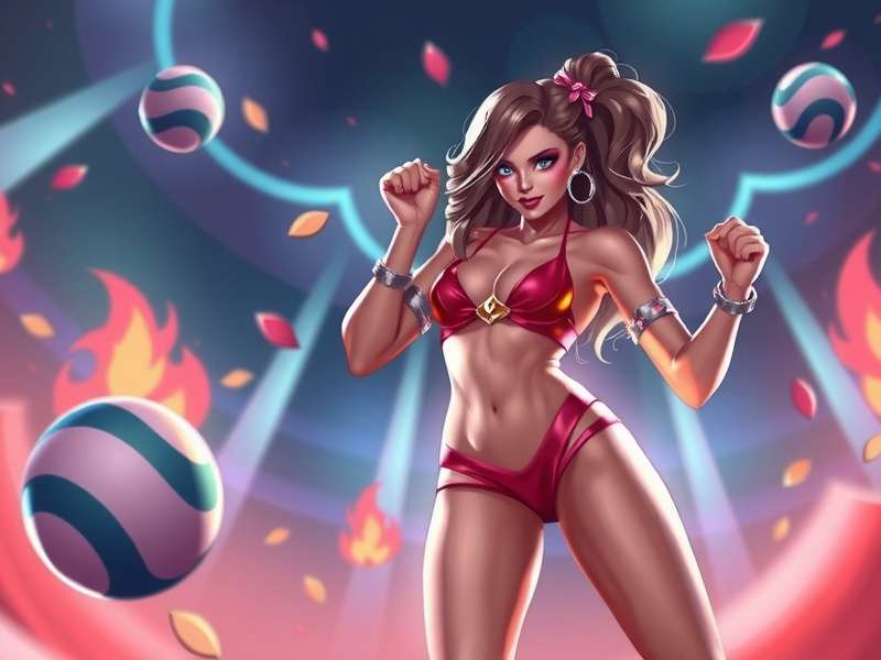 Knockout Lady — Indian female fighter in action pose, bright arena lights